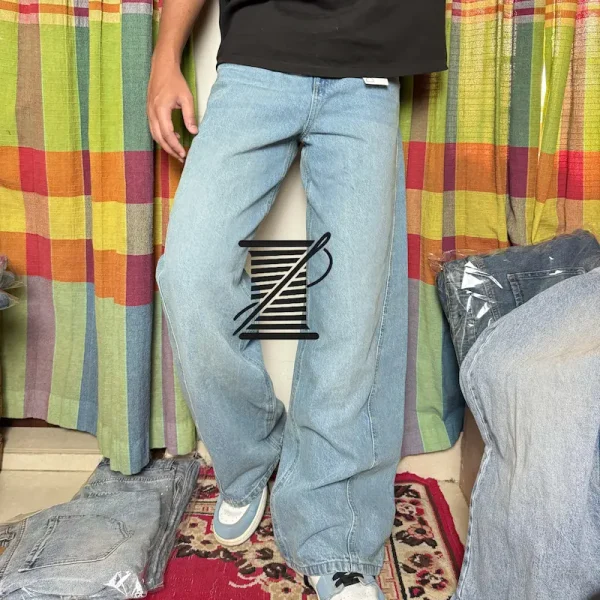 Unisex Vintage Light Blue Baggy Jeans – 100% Cotton | SHUTORANG